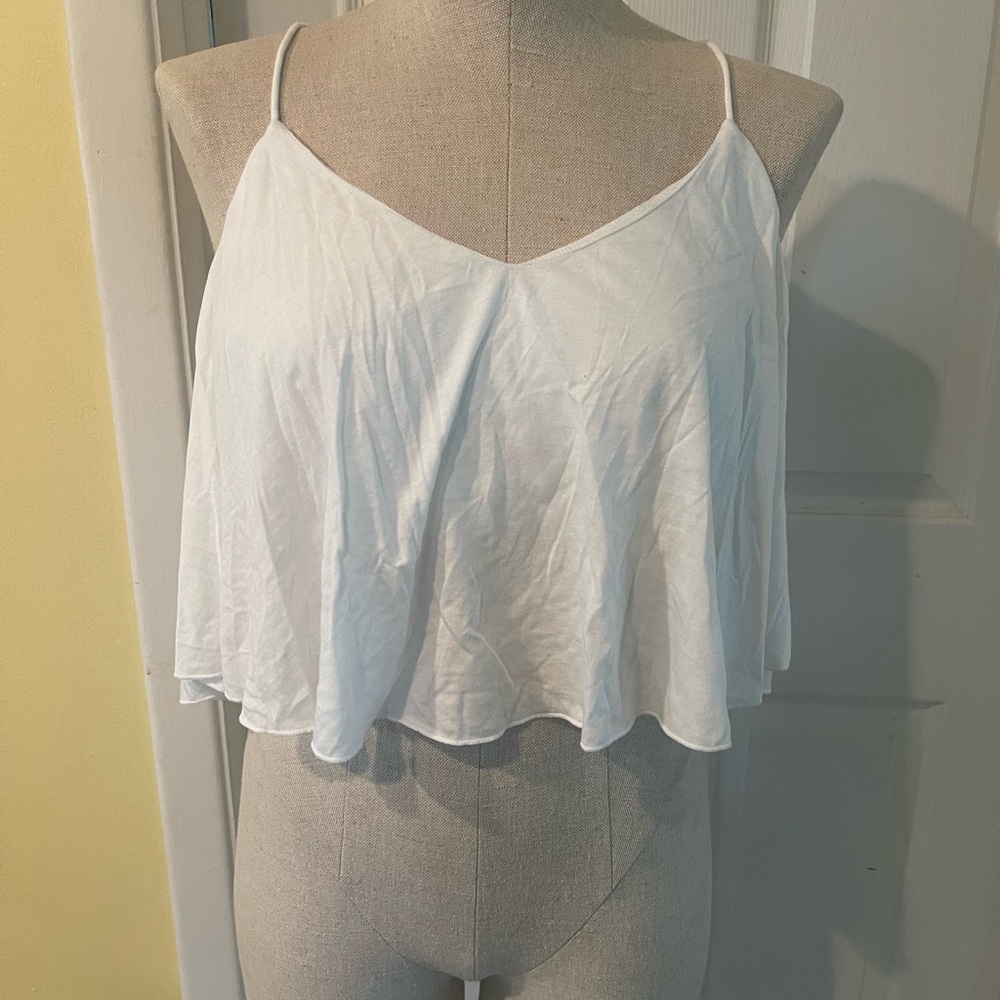NWT Express Flowy White Crop Top - Size Large